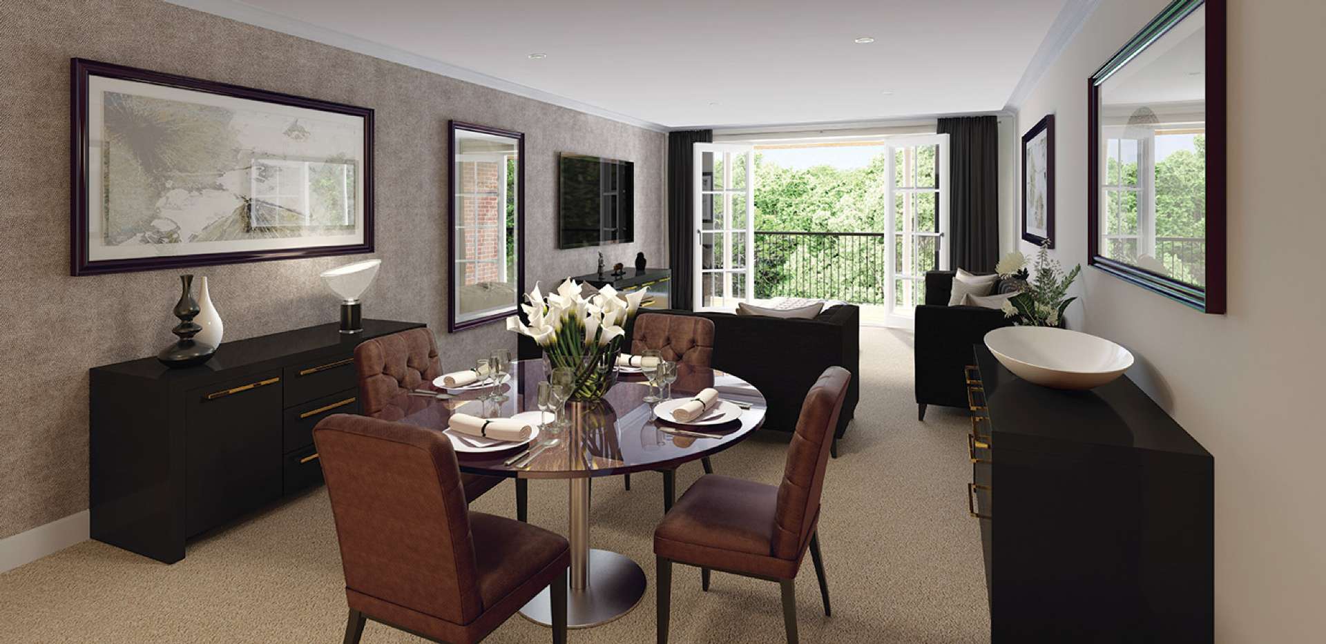 Berkeley, The Groves, Dining Area, Lounge, Property 8, CGI, Interior