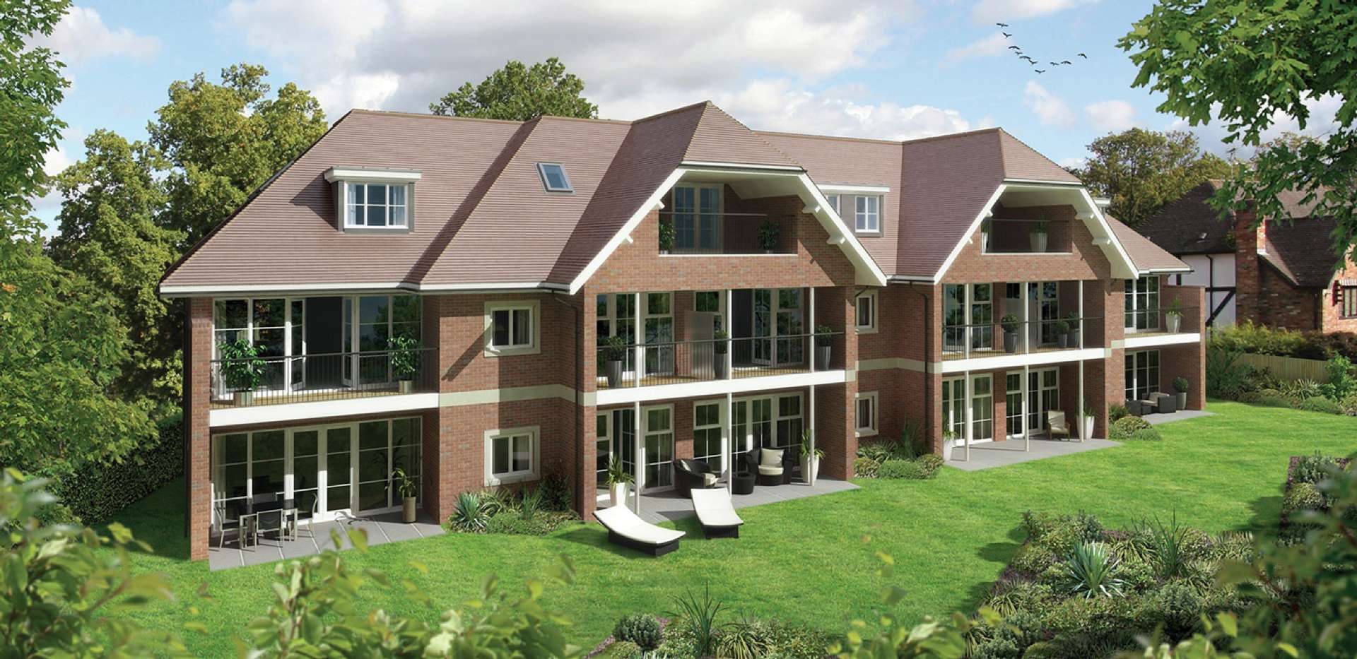 Berkeley, The Groves, Rear View, CGI, Exterior