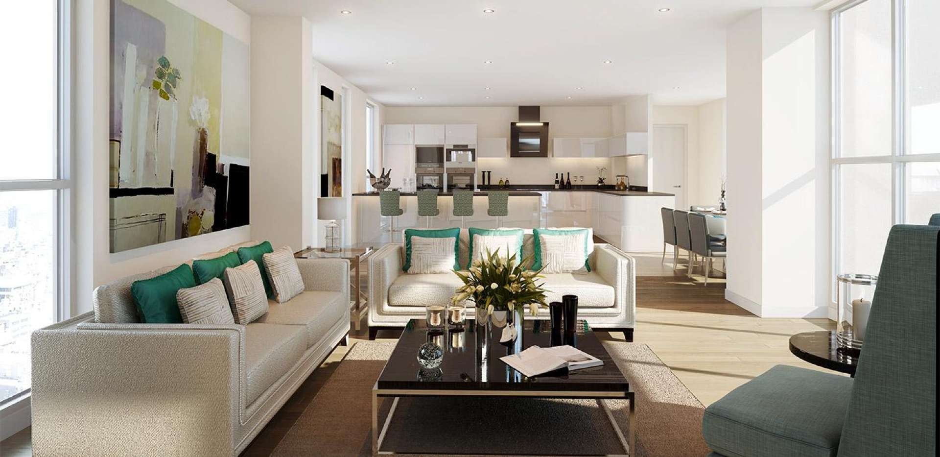 St James, Langham Square, Lounge, Dining Area, Kitchen, Interior