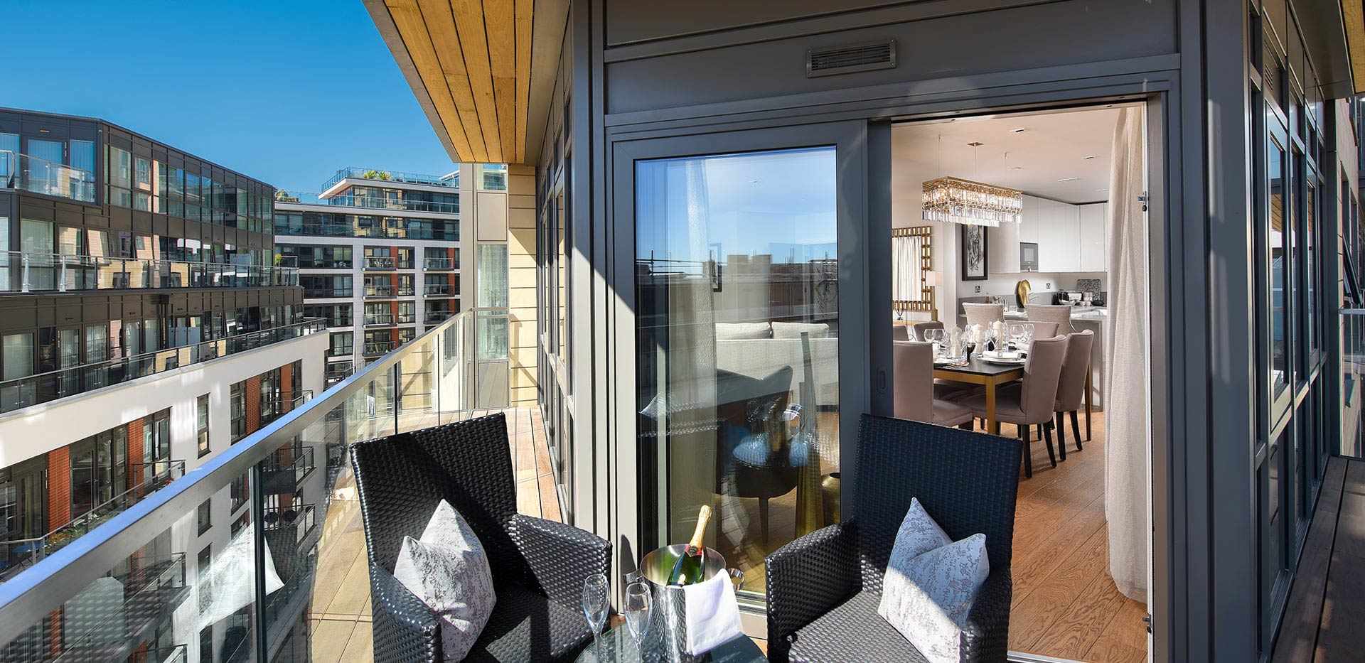 St George, Dickens Yard, View, Apartment 428, Balcony