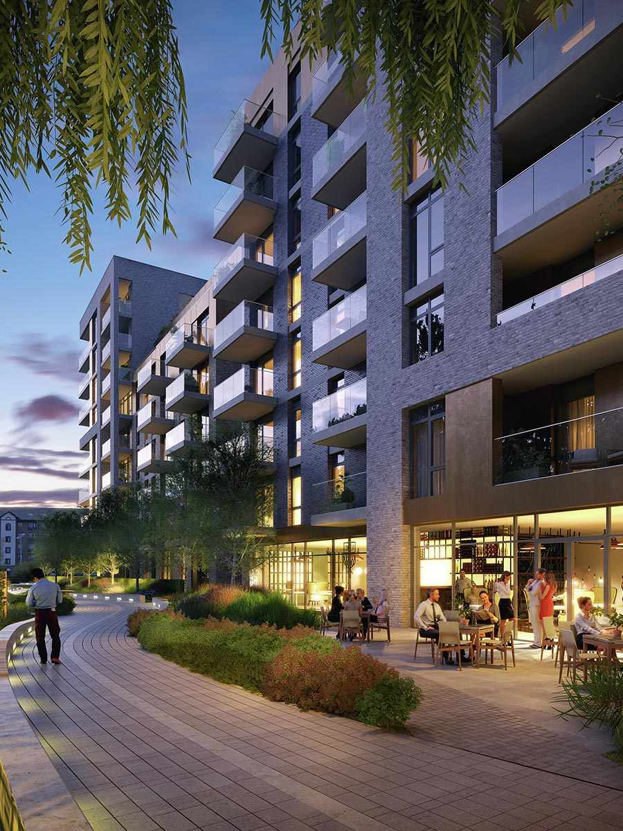 Berkeley, Queenshurst, Apartments, Pathway, Dusk, Exterior