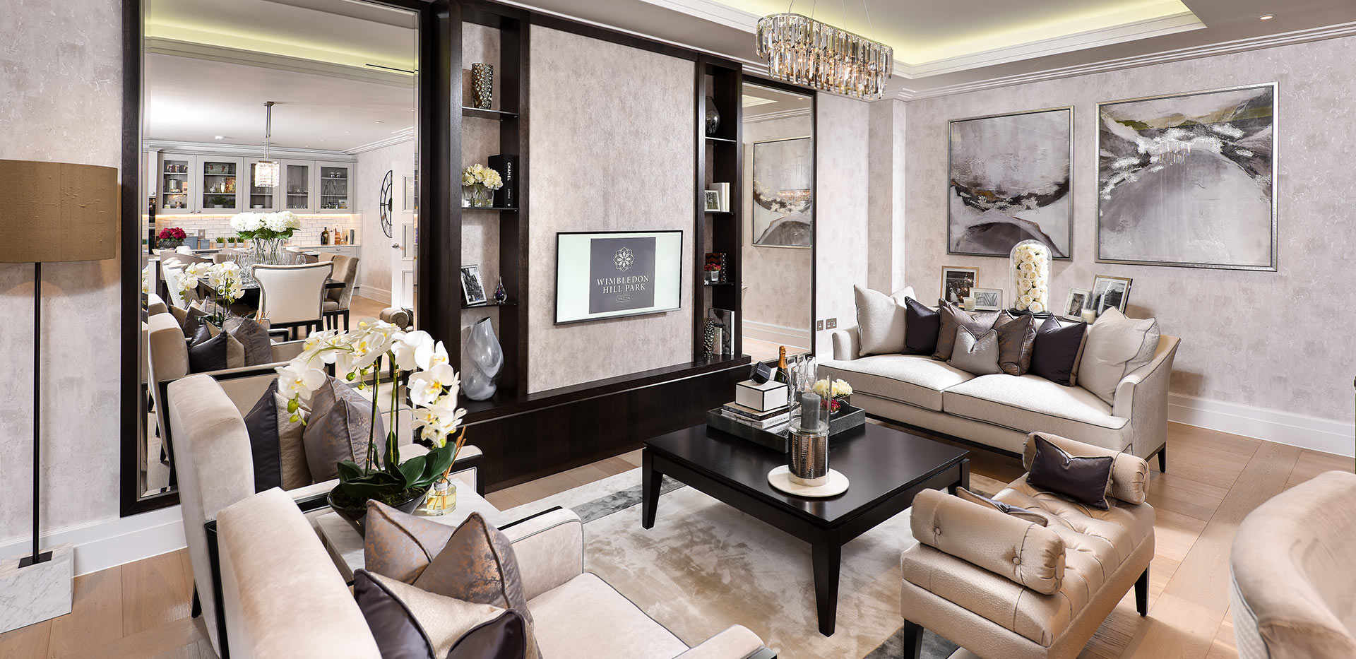 Berkeley, Wimbledon Hill Park, Interior, Wellington Row, Living Room