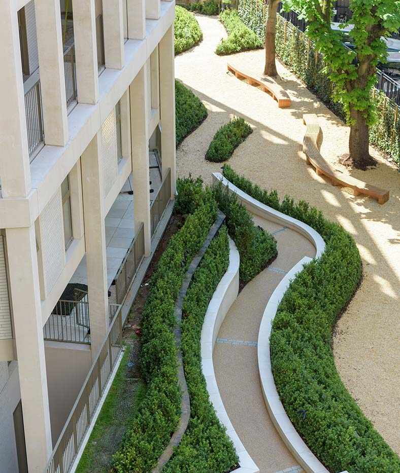 Berkeley, Abell and Cleland, Exterior, Aerial Path