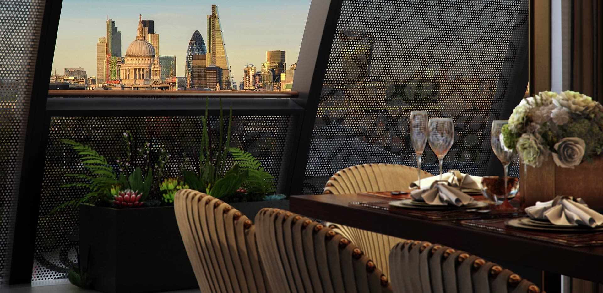 St Edward, 190 Strand, Apartment 5.6.1, Dining, Vignette