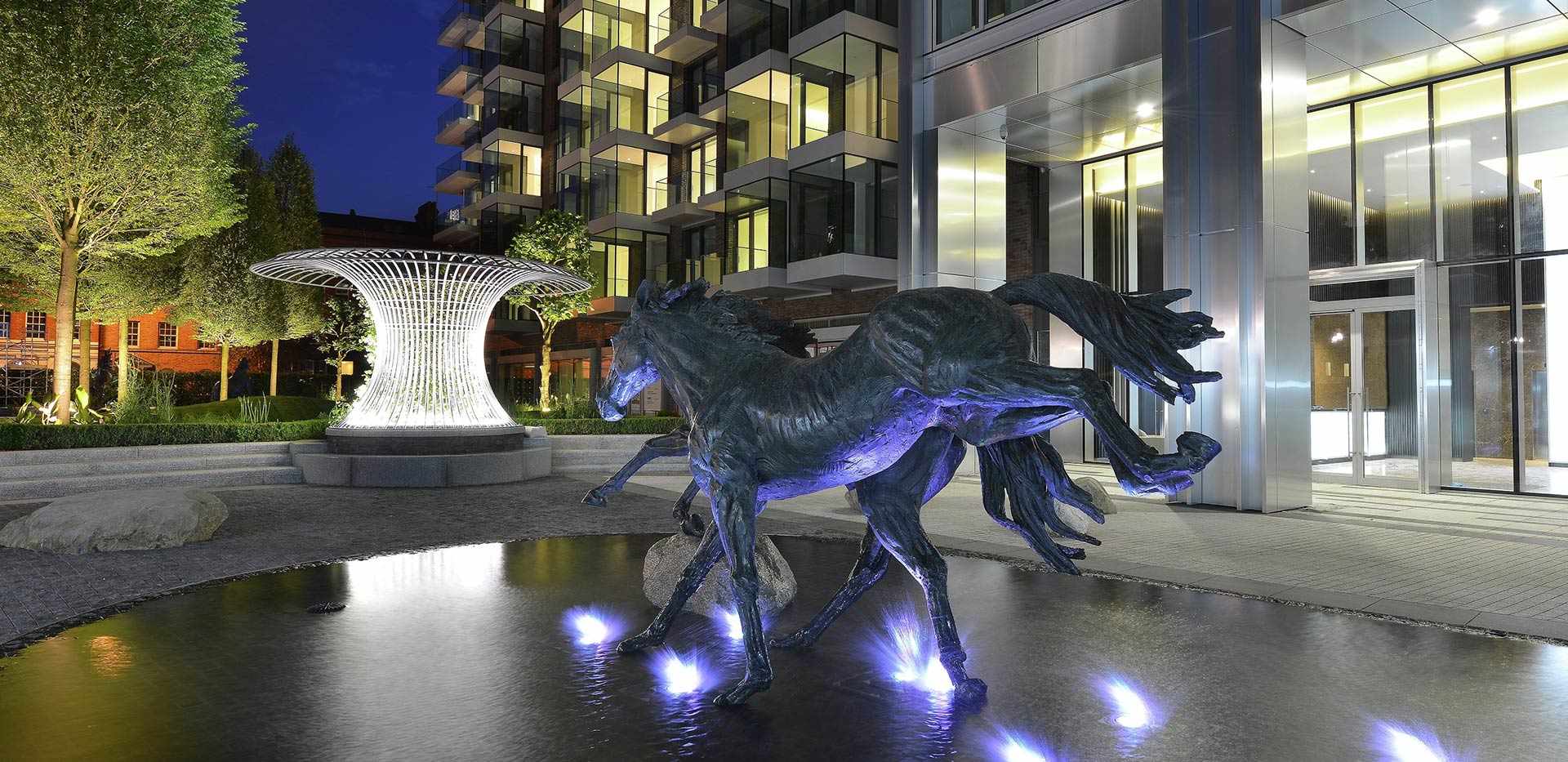 Berkeley, Goodman's Fields, Local Area, Horse Sculpture, Night