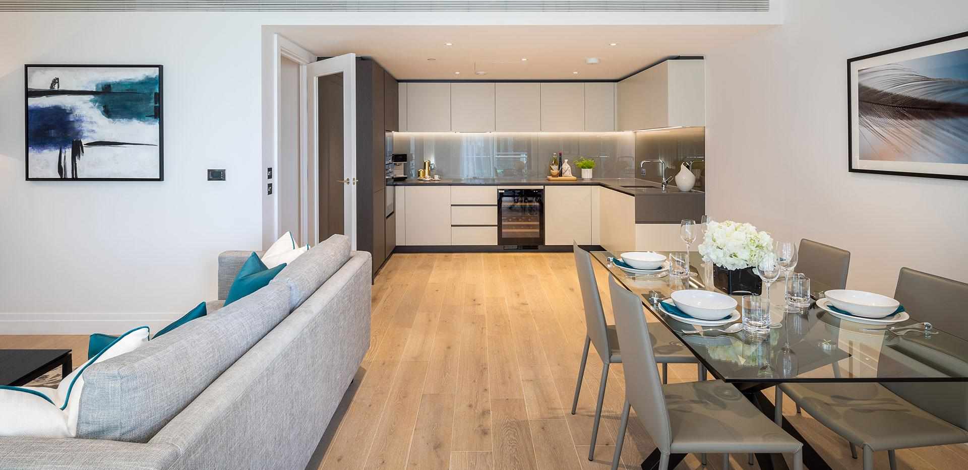 St James, Riverlight, Apartment 63, Living Dining Kitchen