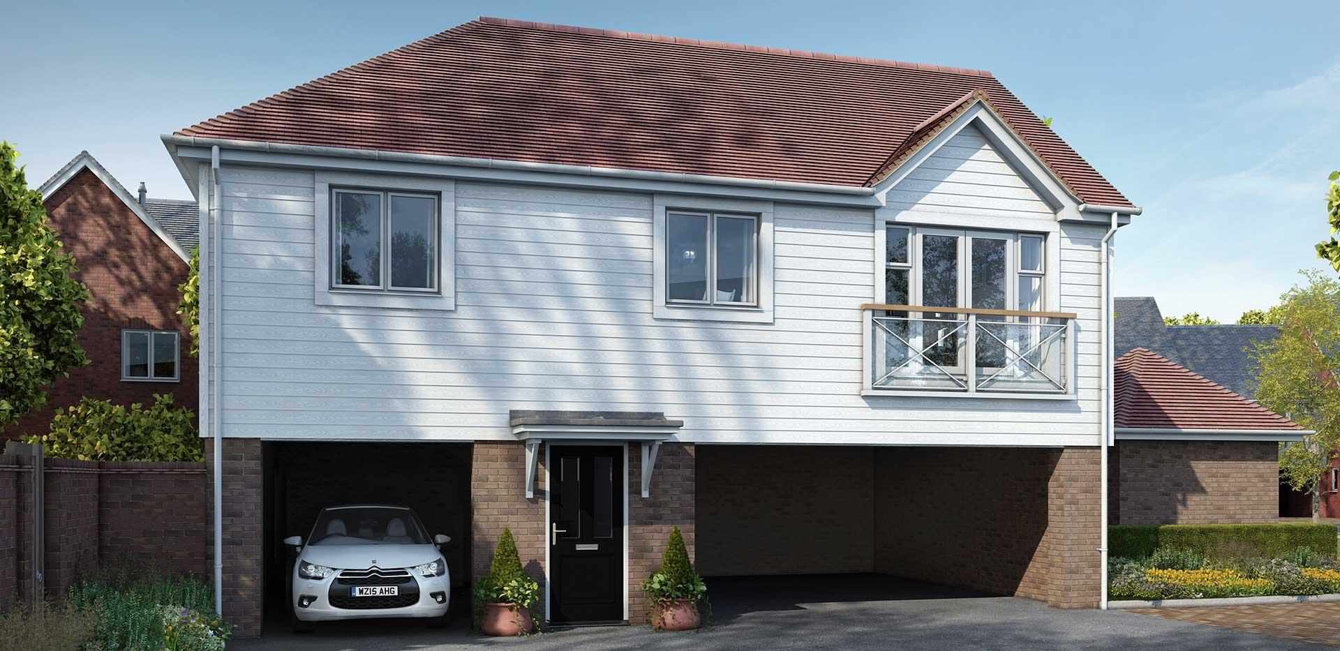 Berkeley, Holborough Lakes, Parkside, 2 Bedroom Coach House CGI
