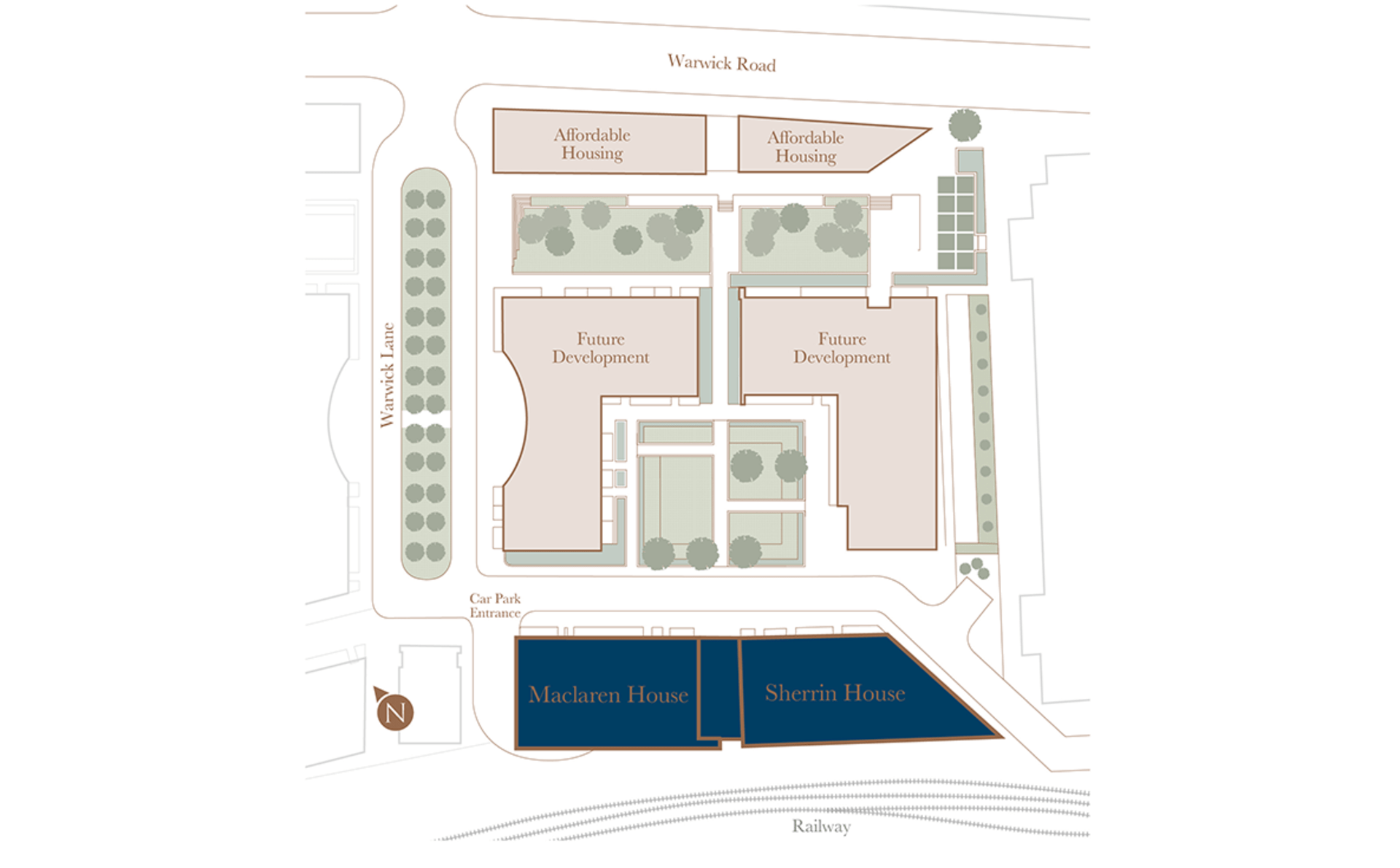 St Edward, Royal Warwick Square, Site Plan