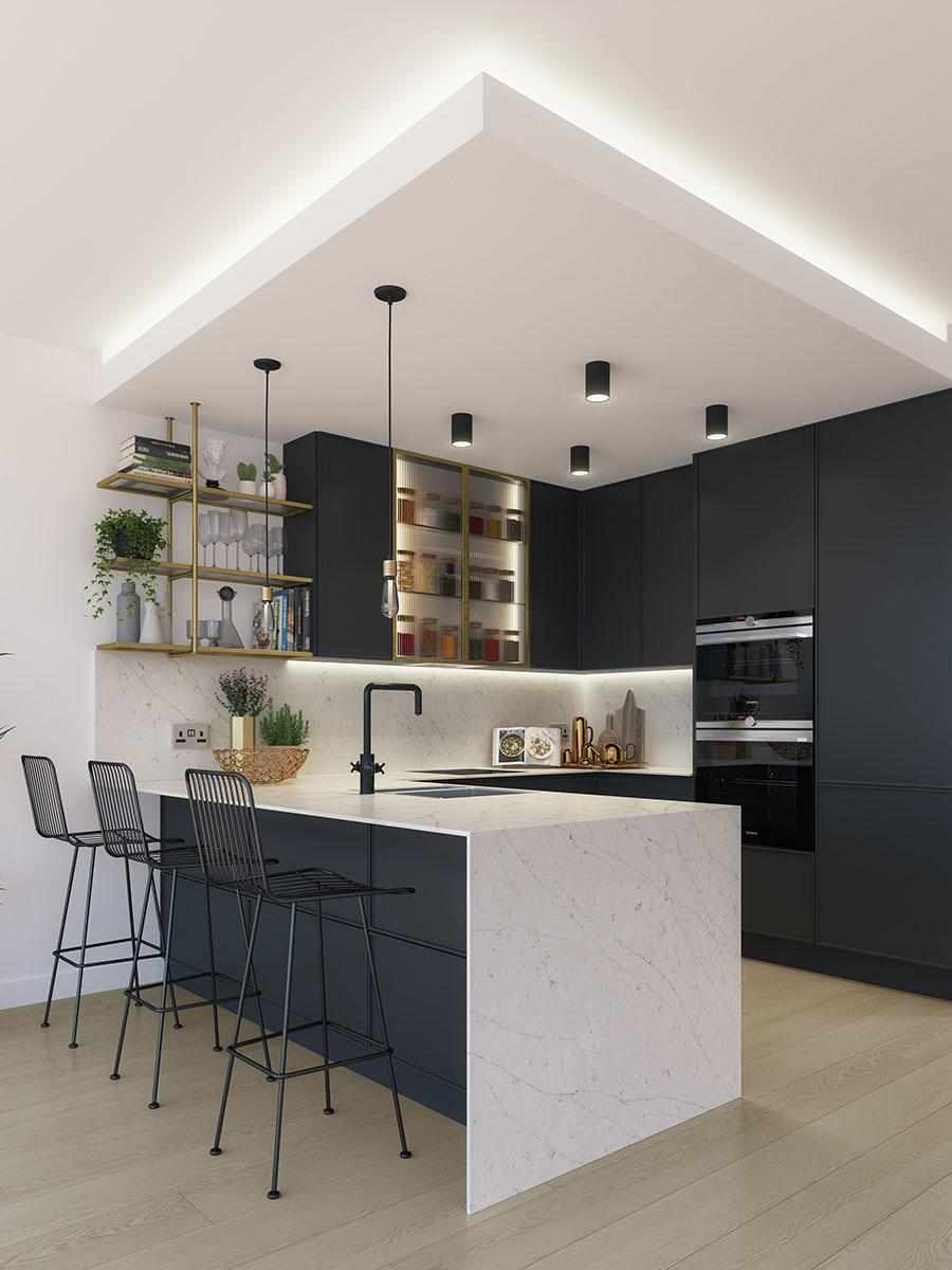 Berkeley, 250 City Road, Development Interior, Kitchen, Medium Scheme