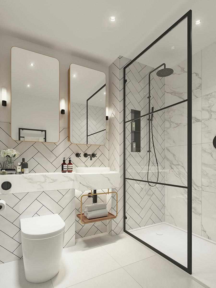 Berkeley, 250 City Road, Development Interior, Shower, Scheme 1