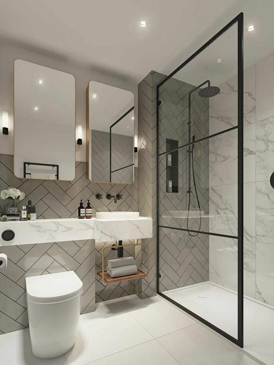 Berkeley, 250 City Road, Development Interior, Shower, Scheme 2