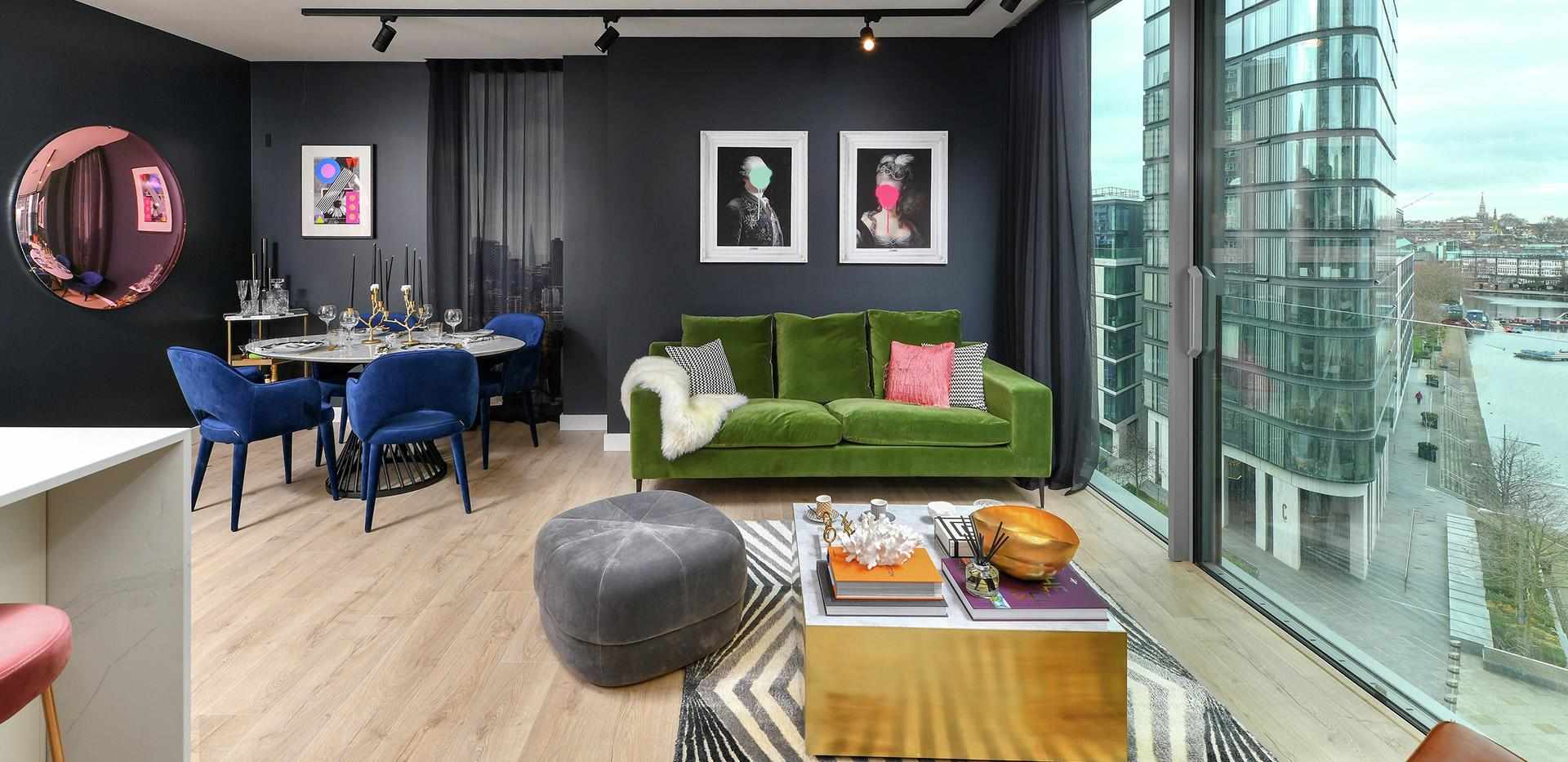 Berkeley, 250 City Road, Interior, Show Apartment, Living / Dining