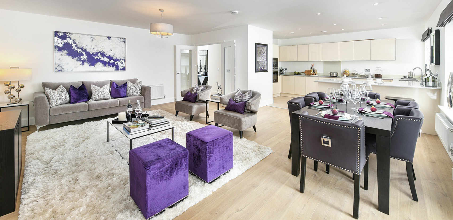 Berkeley, Royal Wells Park, Apartment, Interior, Living / Dining / Kitchen