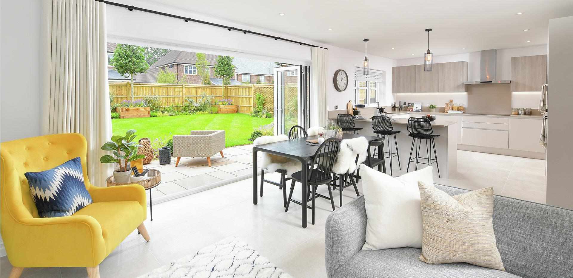 Berkeley, Edenbrook Village, Silver Willows, Interior, Kitchen / Living / Dining