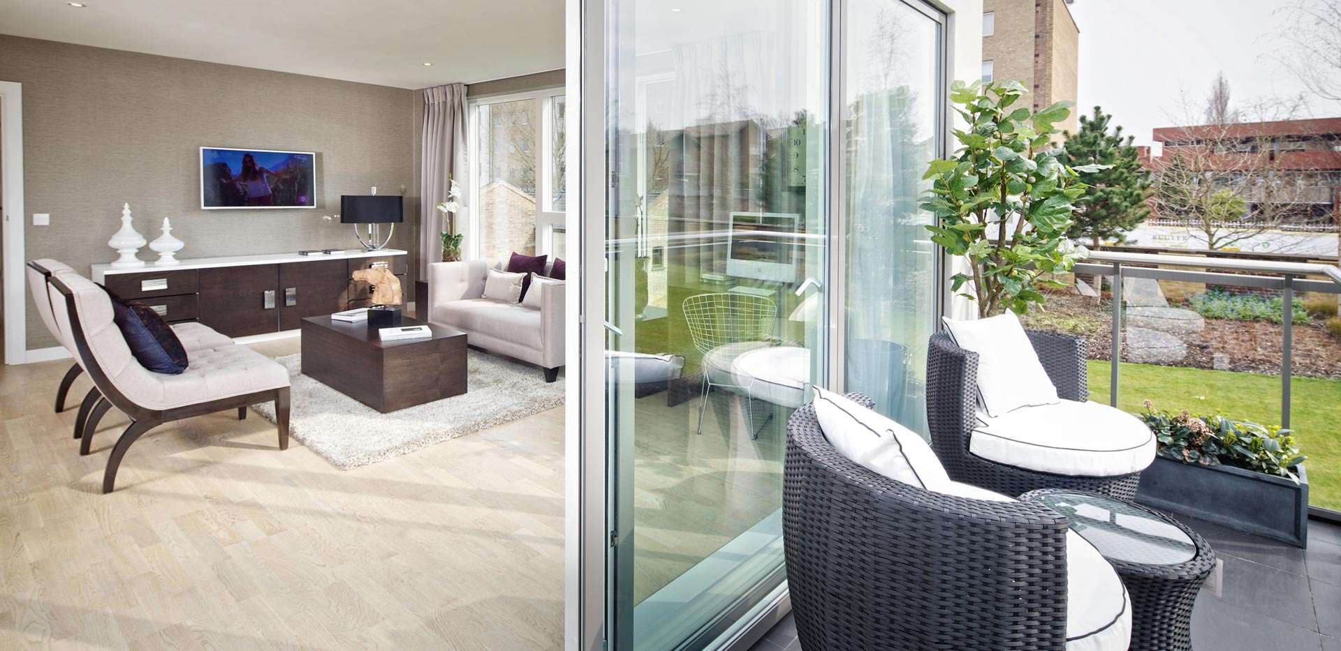 St James, Kew Bridge West, Show Home, Balcony, Interiors