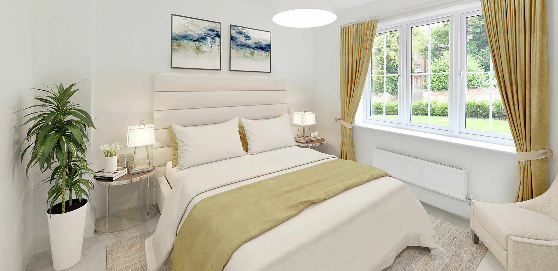 Berkeley, Royal Wells Park, Apartment Interiors, Bedroom