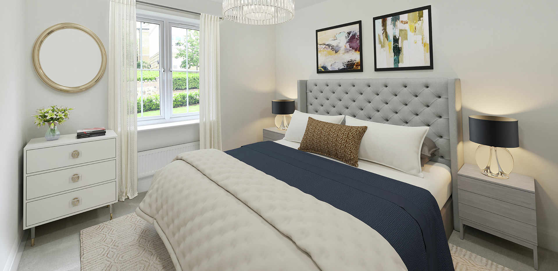 Berkeley, Royal Wells Park, Apartment Interiors, Bedroom