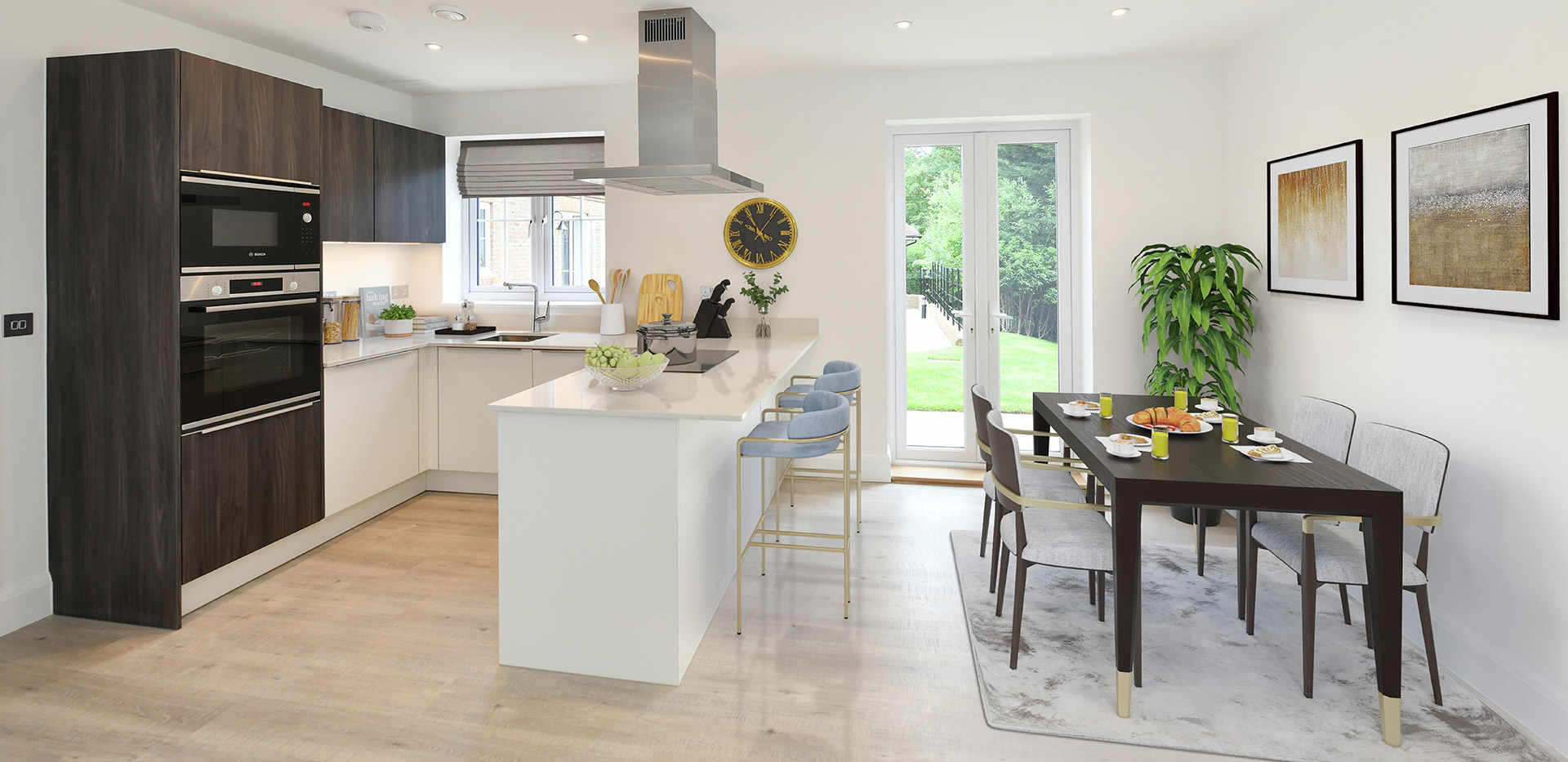 Berkeley, Royal Wells Park, Apartment Interiors, Kitchen / Dining