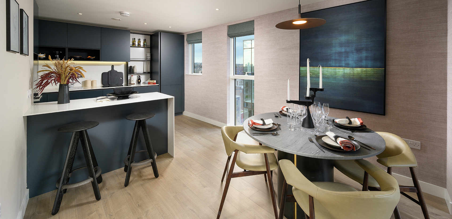 Berkeley, Woodberry Down, Emerald Quarter, Interiors, Kitchen / Dining