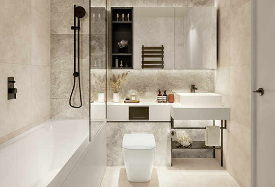 Berkeley Homes, Woodberry Down, Emerald Quarter, Specification, Pearl, Bathroom