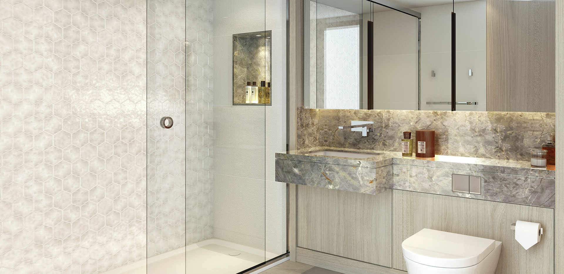 St George, Fulham Reach, Holland House and Holland Court, Specification, Shower Room Sienna