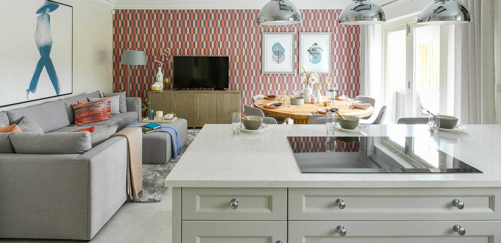 Berkeley, Brompton Gardens, Interiors, Living / Dining / Kitchen