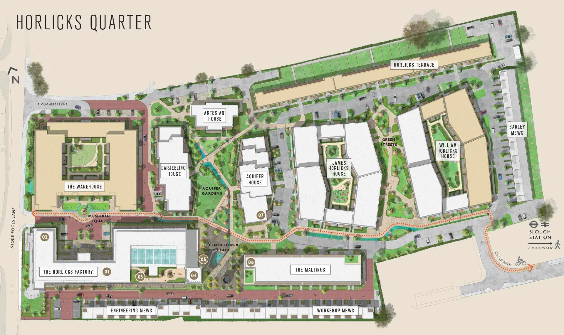 Berkeley, Horlicks Quarter, Site Plan