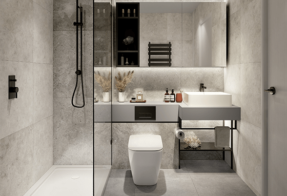 Berkeley, Woodberry Down, Hawkers House, Specification, Azure, Bathroom