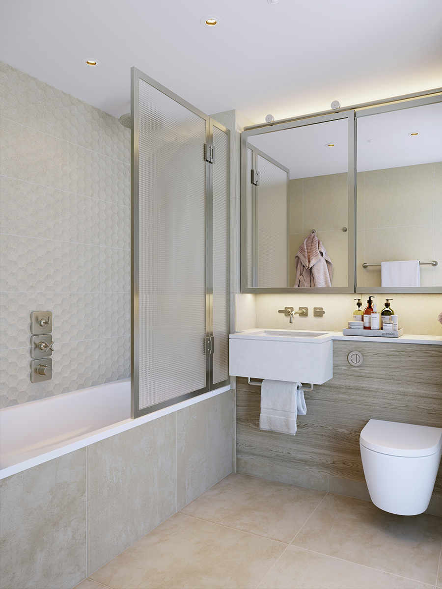 St William, Prince of Wales Drive, Upper Park Residences, Interior, Bathroom, Dawn
