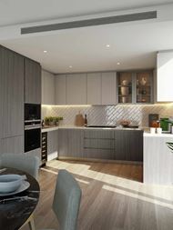 St William, Prince of Wales Drive, Upper Park Residences, Interior, Kitchen, Dusk