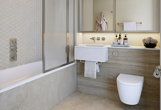St William, Prince of Wales Drive, Upper Park Residences, Specification, Dawn, Bathroom
