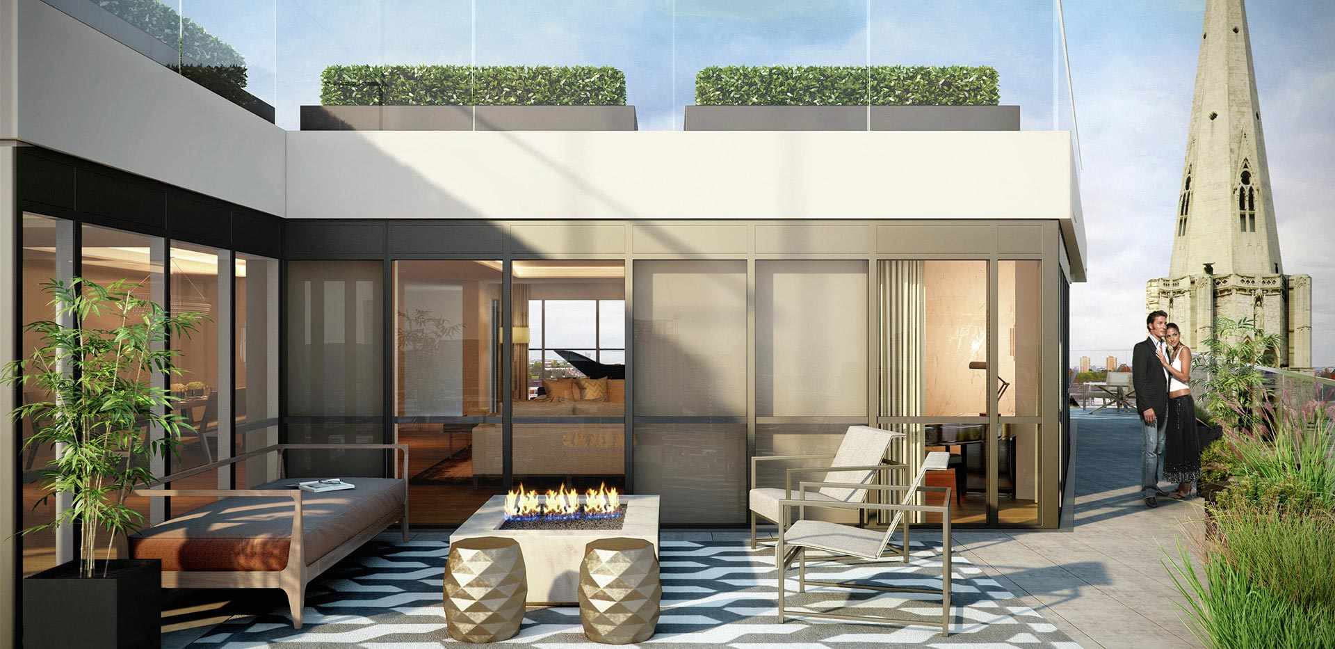 St George, Dickens Yard, Penthouse, Fire Place Terrace