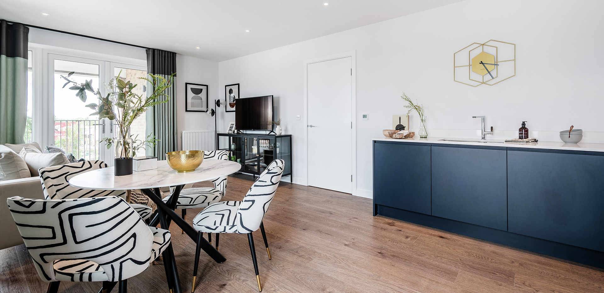 St William, The Arches, Two Bedroom Showhome A43, Kitchen / Dining / Living