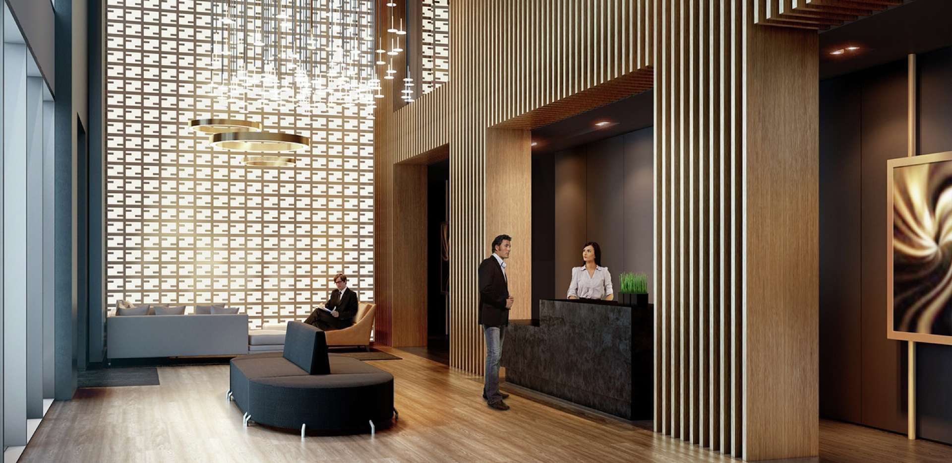 Berkeley, Saffron Square, Concierge, Lobby, Communal, Interior