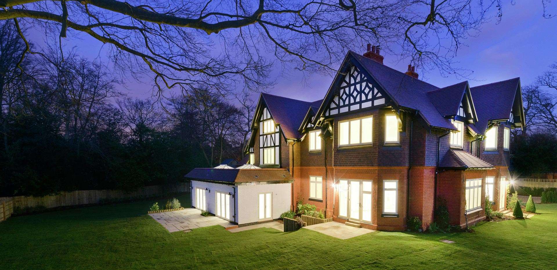 Berkeley, Silk Woods, Ascot, Burnside House, Dusk, Back, Exterior