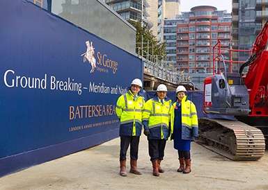 St George, Battersea Reach, Ground breaking day