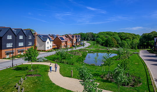 Berkeley Group development exterior in the sun