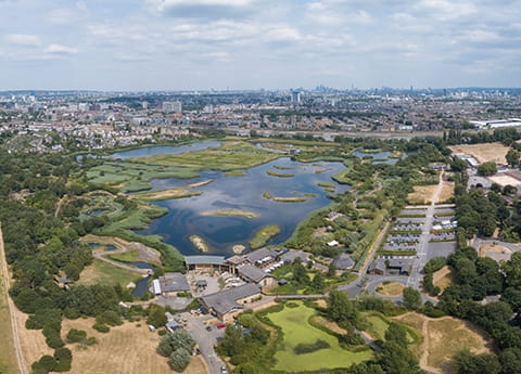 Aerial view of Barnes Waterside