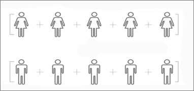 Silhouette icons of men and women