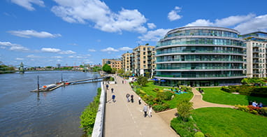 Image of a berkeley development next to the River Thames
