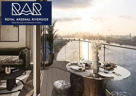 A balcony image of an apartment at Royal Arsenal Riverside