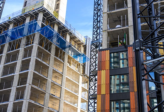 An exterior image of a building under construction