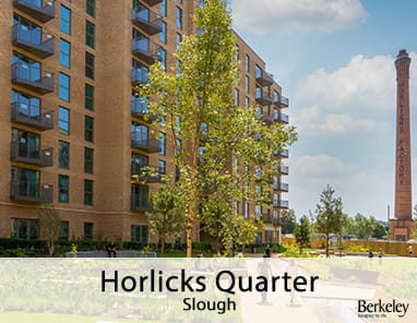An image of Horlicks Quarter, with a label and the Berkeley Logo