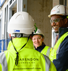 Workers at the Clarendon Development Site