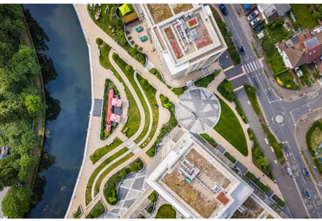 Grand Union - aerial view of the neighbourhood surrounding Grand Union