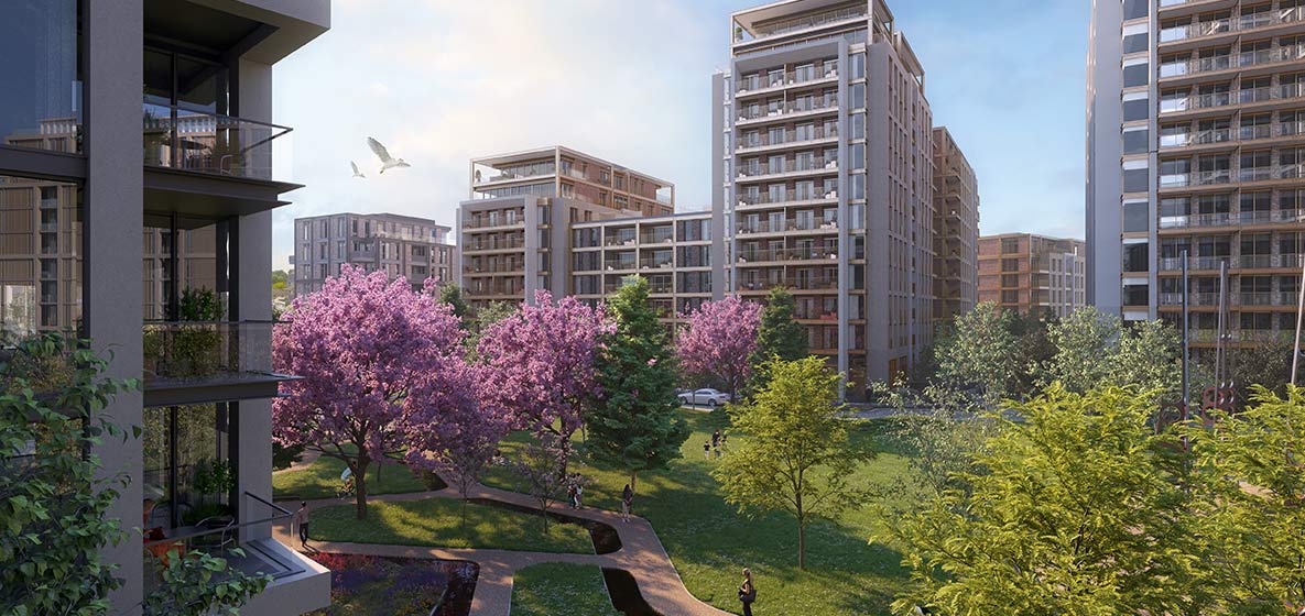 An exterior CGI of the Park at King's Road Park