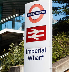 An image of the travel board mentioning the tube and overground