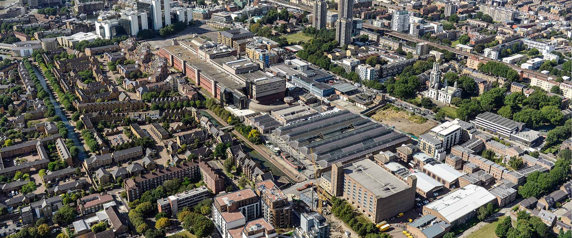 An Aerial Shot of London Dock Before 