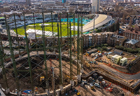 An image of construction work at Oval Village