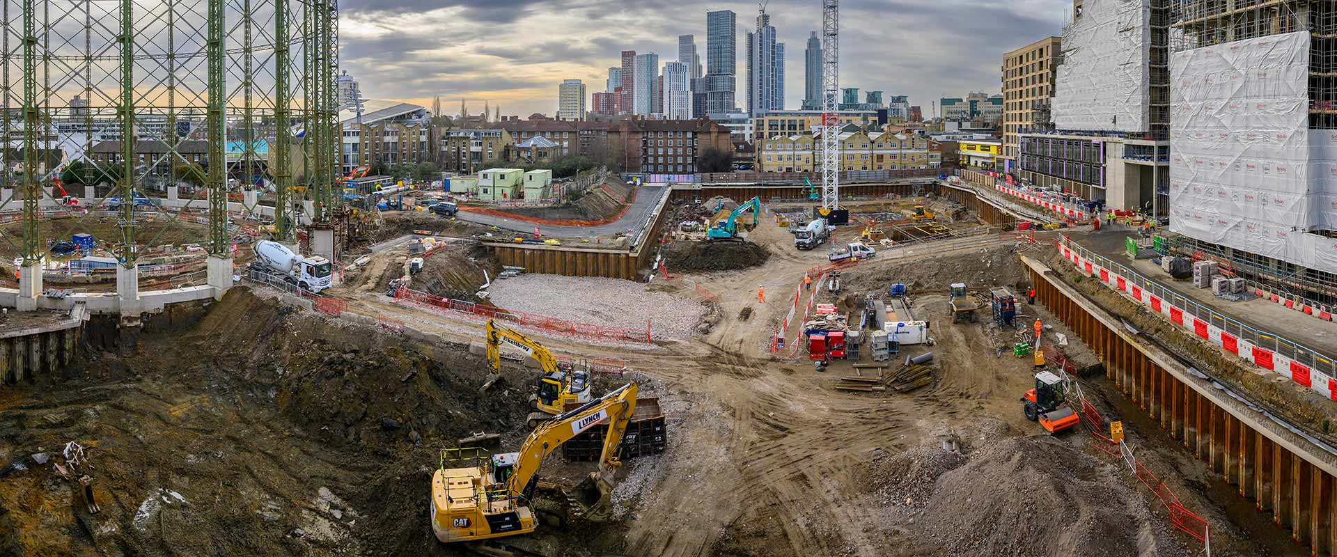 An image of construction work at Oval Village
